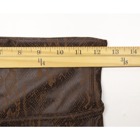 Spanx Women's Snake Printed Faux Leather Leggings Brown Sz M - Picture 4 of 10